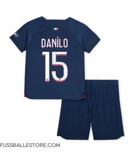 Günstige Paris Saint-Germain Danilo Pereira #15 Heimtrikotsatz Kinder 2023-24 Kurzarm (+ Kurze Hosen)